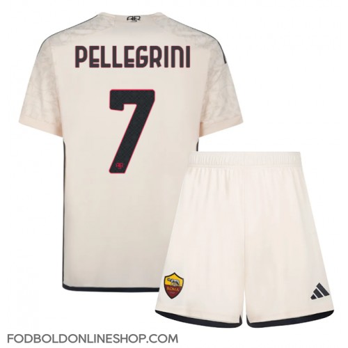 AS Roma Lorenzo Pellegrini #7 Udebane Trøje Børn 2023-24 Kortærmet (+ Korte bukser)